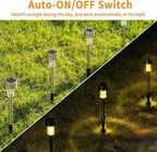12-Pack Warm White Solar Path Lights, Outdoor Walkway LED
