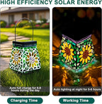 Mosaic Solar Lantern Set, Elegant Porch Lighting