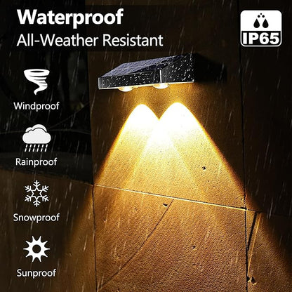 Brizled Solar Fence Lights Outdoor, 12 Pack 6 Modes 2700/4500/6500K 250ml Fence Solar Lights, IP65 Waterproof Outdoor Wall Light Landscape Lighting for Backyard Garden Patio Deck Railing Wall Poolside
