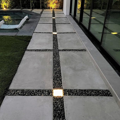LUMENGY Paver Light 4x4 Inch (3.93x3.93), 2700K Warm White, Glare-Free Brick Lighting for Driveways, Walkways, Pool Decks and Patios, 12V Hardwired, IP67 Waterproof, Drive-Over Rated