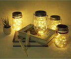 10-Pack 30 LED Mason Jar Fairy Lights, Solar Patio