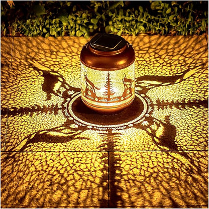 Wolf Solar Lanterns Outdoor Waterproof Hanging Solar Lights Wolf Gifts for Men/Women/Wolf Lovers Gifts Metal Decorative LED Wolf Lanterns for Garden Decor,Patio,Lawn,Pathway,Yard
