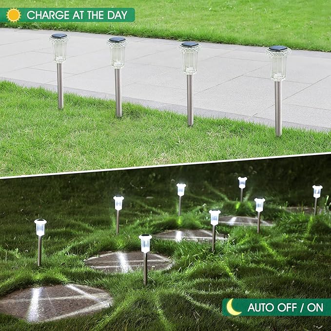 10-Pack Solar Landscape Lights for Driveway