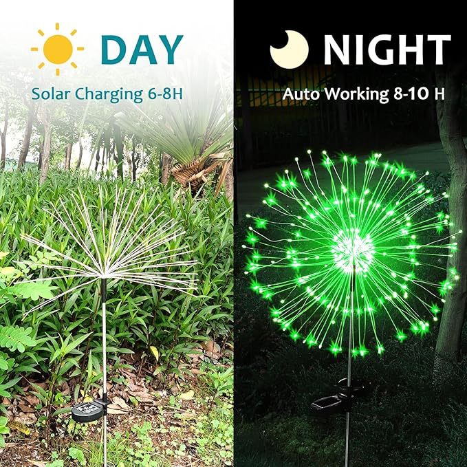 Solar Yard Path Lights 2-Pack, Waterproof