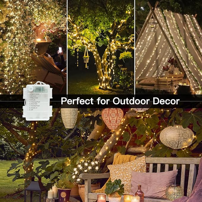 Christmas Backyard String Lights, 66ft 200 LED Waterproof