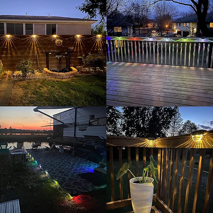 6-Pack Solar Wall Step Lights, Warm White Waterproof