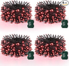 Christmas Porch String Lights 4-Pack, 66ft 200 LED Waterproof