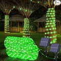 Solar Rope Lights Outdoor, 2-Pack 132ft Total, 400 LED 8-Mode Waterproof String Tube Lights for Garden & Patio, Green