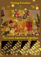 100 LED Christmas Twinkle Lights, 33ft Waterproof for Patio