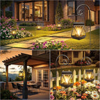 2-Pack Charming Garden Solar Lanterns for Backyard, Waterproof LED