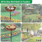 Classic Bird Bath & Feeder, Outdoor Metal
