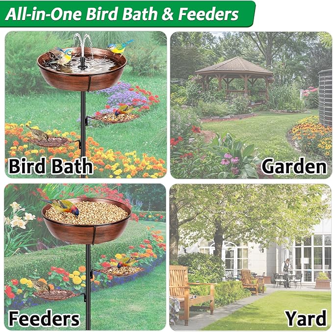 Classic Bird Bath & Feeder, Outdoor Metal