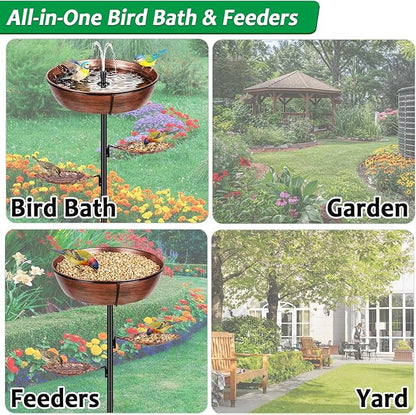 Classic Bird Bath & Feeder, Outdoor Metal