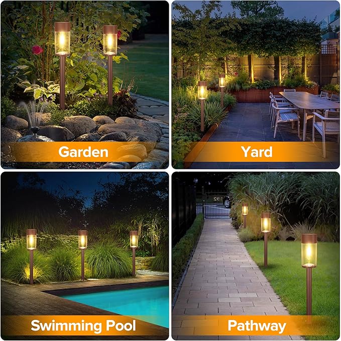 Solar Pathway Lights 8-Pack, Yard LED