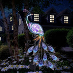 35.4" Peacock Solar Lawn Figurine Light, Waterproof
