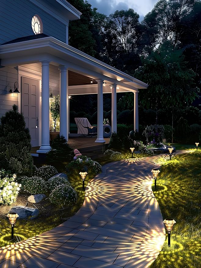 Warm White Solar Pathway Lights 6-Pack, Yard LED