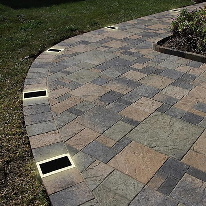 LUMENGY Solar Paver Light 6x9 inch (5.82x8.85), Stainless Steel with Tempered Glass, 2700K Warm White Glare-Free Lighting for Driveways, Walkways and Patios, IP67 Waterproof, Drive-Over Rated