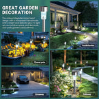 20-Pack Cold White Solar Path Lights, Outdoor Garden LED