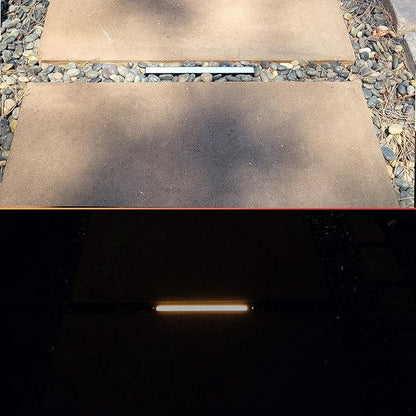 LUMENGY Paver Light Slim 0.5x8 Inch (0.55x7.87), 2700K Warm White, Glare-Free Linear Lighting for Driveways, Walkways and Paver Borders, 12V Hardwired, IP67 Waterproof, Drive-Over Rated