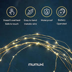 20-Pack Outdoor String Lights, 3ft Warm White Waterproof LED