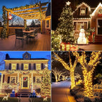 4-Pack 160ft Christmas LED String Lights, Waterproof Timer Lights