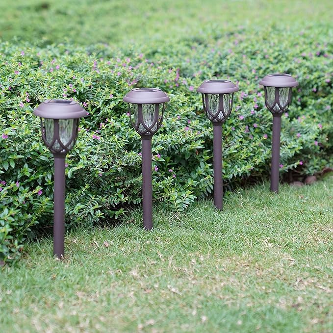 Warm White Solar Pathway Lights 10-Pack, Walkway LED