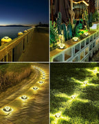 12-Pack Warm White In-Ground Solar Lights, Flat LED Garden