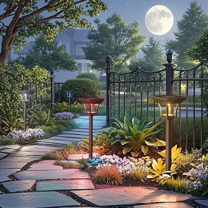 Cold White Solar Pathway Lights 8-Pack, Driveway LED