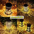 Garden Solar Lantern Set 4-Pack, Rustic Porch Lighting