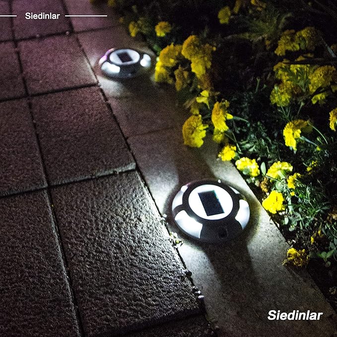 12-Pack Solar Dock Lights, White Waterproof LED