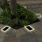 Warm White In-Ground Solar Lights, Flat LED Landscape