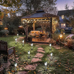 12-Pack Solar Pathway Lights, IP44 Waterproof LED Garden Lights